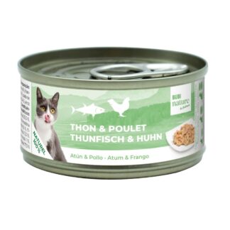 Aliment humide Bubi nature pour chat pâtée filet entier thon et poulet qualité prémium 140g de la marque bubimex